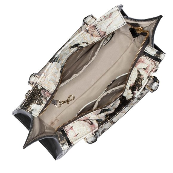 NWT BRAHMIN PRISCILLA EDEN LARGE SATCHEL FLORAL - Picture 4 of 5